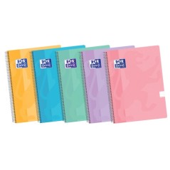 ✅ LOT de 5 Oxford School Classic A4+ Europeanbook Spiralflex - Couverture plastique robuste - 50 feuilles de pap en stock
