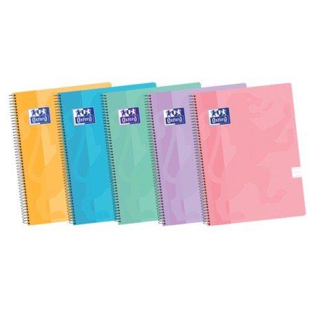 ✅ LOT de 5 Oxford School Classic A4+ Europeanbook Spiralflex - Couverture plastique robuste - 50 feuilles de pap en stock