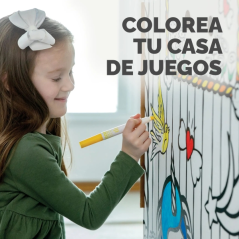 Fellowes Unicornio Casa XL para Pintar - Carton Corrugado FSC - Puertas y Ventanas Interactivas - Bordes Redondeados - Montaje s