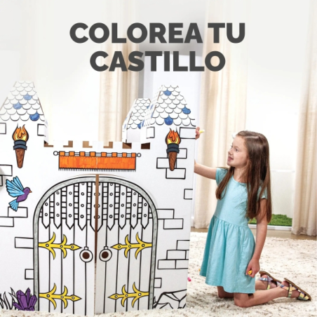 Fellowes Castillo XL para Pintar - Carton Corrugado FSC - Puertas Interactivas - Bordes Redondeados - Montaje sin Adhesivos - 94