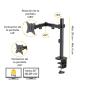 Fellowes Everyday Soporte de Mesa con Brazo Articulado para Monitores hasta 32" y 9kg - Fijacion con Abrazadera o Tornillos - Ge
