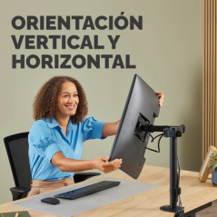 Fellowes Everyday Soporte de Mesa con Brazo Articulado para Monitores hasta 32" y 9kg - Fijacion con Abrazadera o Tornillos - Ge