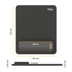 Fellowes Breyta Alfombrilla con Reposamuñecas - Revestimiento Antipolvo - Proteccion Antimicrobiana - Tacto Suave - Fabricado co