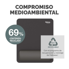 Fellowes Breyta Alfombrilla con Reposamuñecas - Revestimiento Antipolvo - Proteccion Antimicrobiana - Tacto Suave - Fabricado co