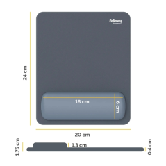 Fellowes Breyta Alfombrilla con Reposamuñecas - Revestimiento Antipolvo - Proteccion Antimicrobiana - Tacto Suave - Fabricado co