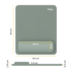 Fellowes Breyta Alfombrilla con Reposamuñecas - Revestimiento Antipolvo - Proteccion Antimicrobiana - Tacto Suave - Fabricado co
