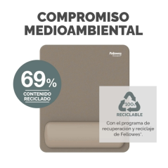 Fellowes Breyta Alfombrilla con Reposamuñecas - Revestimiento Antipolvo - Proteccion Antimicrobiana - Tacto Suave - Fabricado co