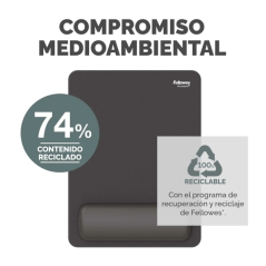 Fellowes Breyta Alfombrilla con Reposamuñecas XL - Revestimiento Antipolvo - Proteccion Antimicrobiana - Tacto Suave - Fabricado