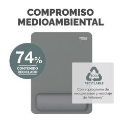 Fellowes Breyta Alfombrilla con Reposamuñecas XL - Revestimiento Antipolvo - Proteccion Antimicrobiana - Tacto Suave - Fabricado
