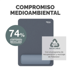 Fellowes Breyta Alfombrilla con Reposamuñecas XL - Revestimiento Antipolvo - Proteccion Antimicrobiana - Tacto Suave - Fabricado