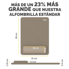 Fellowes Breyta Alfombrilla con Reposamuñecas XL - Revestimiento Antipolvo - Proteccion Antimicrobiana - Tacto Suave - Fabricado
