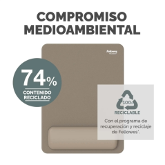Fellowes Breyta Alfombrilla con Reposamuñecas XL - Revestimiento Antipolvo - Proteccion Antimicrobiana - Tacto Suave - Fabricado