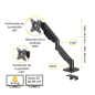 Fellowes Everyday Plus Soporte de Mesa con Brazo para Monitores hasta 32" y 9kg - Muelle a Gas - Fijacion con Abrazadera o Torni