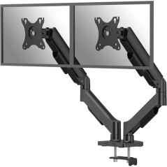 Fellowes Everyday Plus Soporte de Mesa con Brazos para 2 Monitores hasta 32" y 9kg - Muelle a Gas - Fijacion con Abrazadera o To