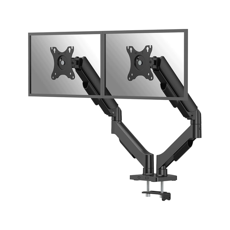 Fellowes Everyday Plus Soporte de Mesa con Brazos para 2 Monitores hasta 32" y 9kg - Muelle a Gas - Fijacion con Abrazadera o To