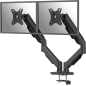 Fellowes Everyday Plus Soporte de Mesa con Brazos para 2 Monitores hasta 32" y 9kg - Muelle a Gas - Fijacion con Abrazadera o To