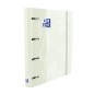 Classeur européen Oxford Classic A4+ - Couverture extra rigide - Dos 45 mm - Anneaux 4Dx35 mm - Recharge 5x5 - Couleur Blanc