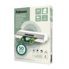 Fellowes Pack de 100 Fundas para Plastificar - Formato A4 - 80 micras - Efecto Mate - Fabricado con 50% Material Reciclado - Tra