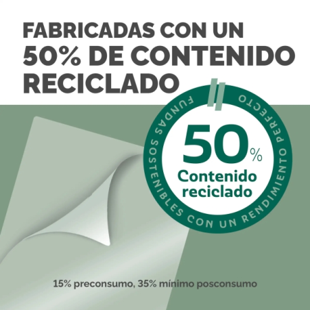 Fellowes Pack de 100 Fundas para Plastificar - Formato A3 - 80 micras - Efecto Mate - Fabricado con 50% Material Reciclado - Tra