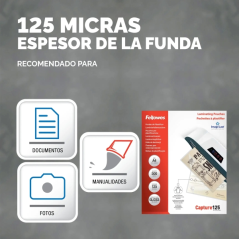 Fellowes Imagelast Pack de 500 Fundas para Plastificar - Formato A4 - Efecto Brillo - 125 micras - Flechas Indicadoras de Direcc