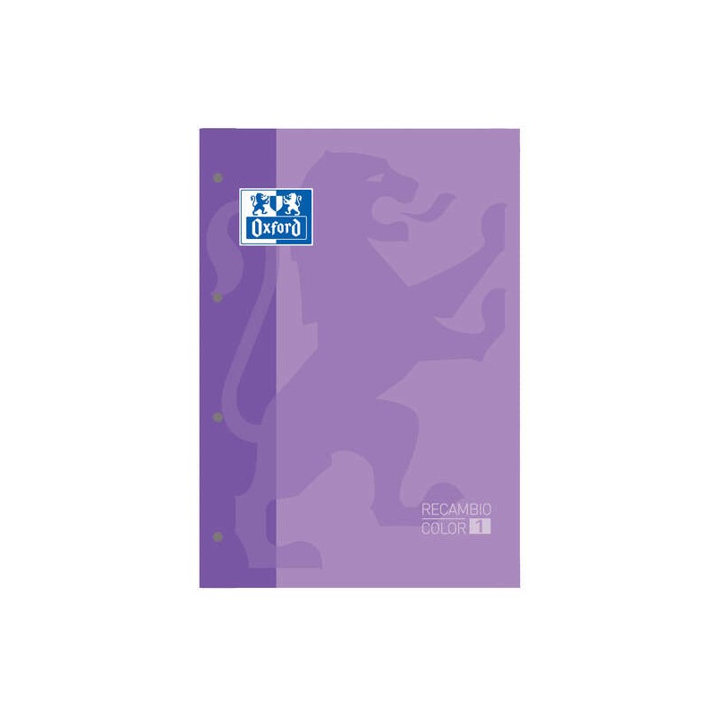 LOT de 5 Oxford School Classic Carnet de Rechange - Format A4 - Couverture Souple - Collé - Grille 5x5 - 80 Feuilles - Couleur