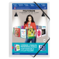 LOT de 12 Chemise Oxford Polyvision A4+ Caoutchouc 3 Rabats - Couverture Plastique Personnalisable - Dos Transparent 30mm