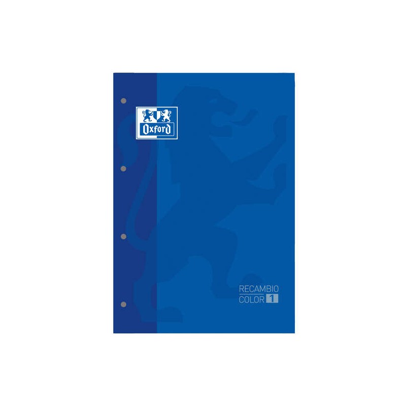 LOT de 5 Oxford School Classic Carnet de Rechange A4 - Couverture Souple - Collé - 80 Feuilles - Grille 5x5 - Couleur Bleu