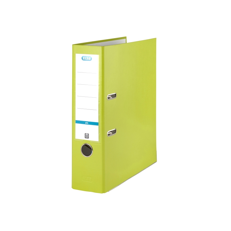 Classeur à levier Elba Rado A4 - Dos 80 mm - Œillet, Rado et porte-cartes avec étiquette - Solide et durable - Vert citron