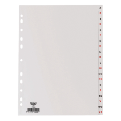 Elba Index Alphabétique Folio 20 Positions - Plastique Résistant 120 Microns - Organisation Alphabétique Efficace - Couleur Gris
