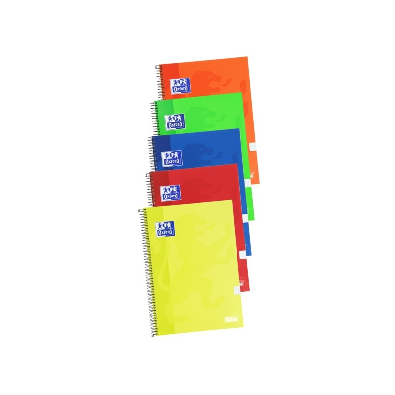 LOT de 5 Oxford School – carnet à spirale classique, couverture extra rigide, écriture et effacement, folio 4x4 avec marge, 80 LOT de 5 Oxford School – carnet à spirale classique, couverture extra rigide, écriture et effacement, folio 4x4 avec marge, 80