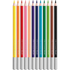 Pelikan Boîte de 12 Crayons Hexagonaux avec Pinceau - Mine Anti-casse - Aquarelle - Pinceau Inclus - FSC