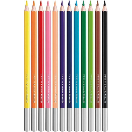 Pelikan Boîte de 12 Crayons Hexagonaux avec Pinceau - Mine Anti-casse - Aquarelle - Pinceau Inclus - FSC