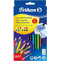 Pelikan Boîte de 12 Crayons Hexagonaux avec Pinceau - Mine Anti-casse - Aquarelle - Pinceau Inclus - FSC