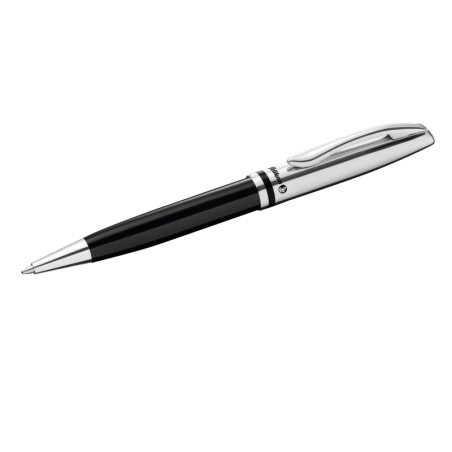 LOT de 3 Stylo bille rétractable Pelikan Jazz Classic - Pointe de 1 mm - Mécanisme à rotation - Capuchon et clip chromés - Recha