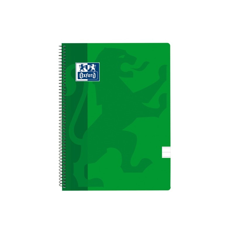 LOT de 5 Oxford School - Cahier à spirale classique avec couverture en plastique - 1 ligne avec marge - 80 feuilles - Couleur