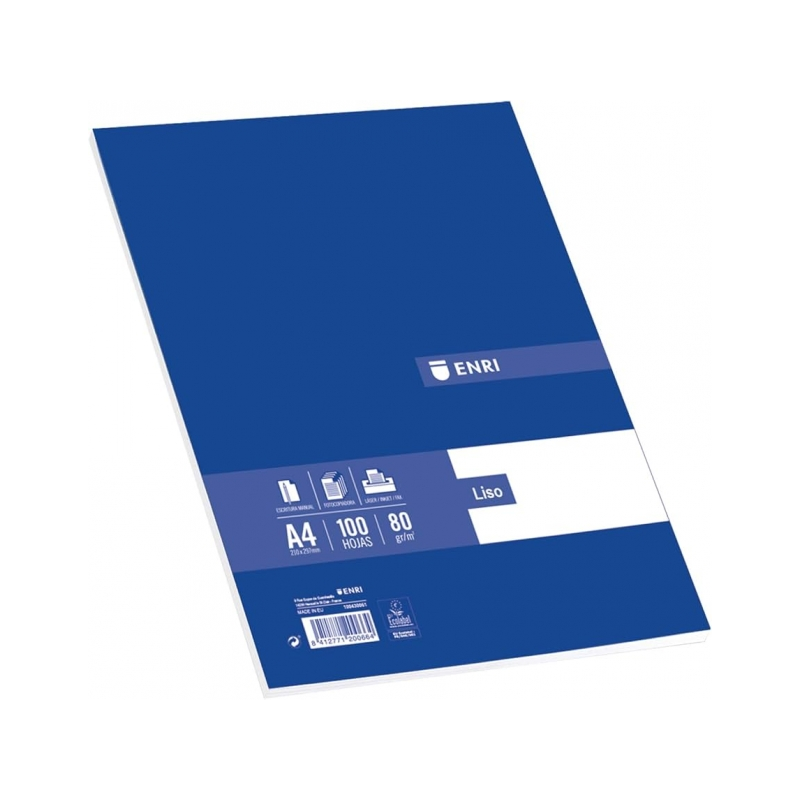 LOT de 30 Enri A4 Resmilleria Uni 100 feuilles - Papier de haute qualité - Format A4 standard - 100 feuilles - Couleur bleue