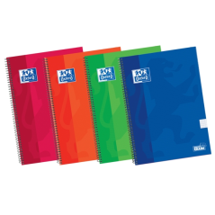 LOT de 5 Oxford School Classic Write&Erase 4ème carnet à spirale – Couverture extra rigide et résistante – 4 x 4 avec marge – 80