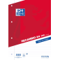 Oxford Recharge Format A4 Horizontal 1 Ligne 4 Trous - 100 Feuilles Libre avec Marge
