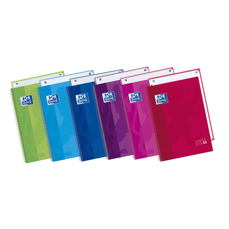 LOT de 4 Oxford School Classic Europeanbook 1 A4+ Couverture extra rigide - Carnet format A4+ - Couverture extra rigide robuste