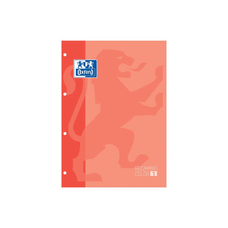 LOT de 5 Oxford School Classic Carnet de Rechange - Format A4 - Couverture Souple - Collé - Grille 5x5 - 80 Feuilles - Couleur