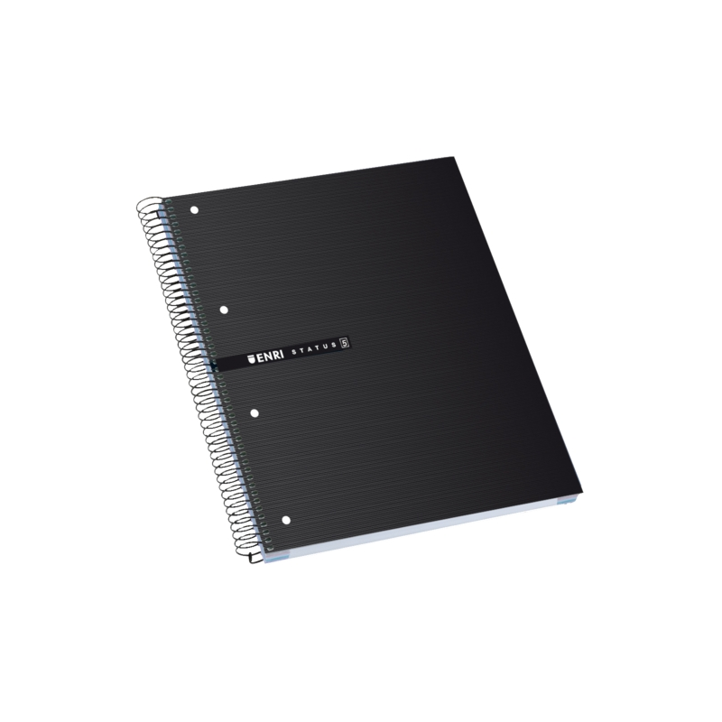 LOT de 5 Enri Status A4+ Europeanbook - Couverture Extra Rigide - 160 Feuilles - Grille 5x5 - Couleur Noir