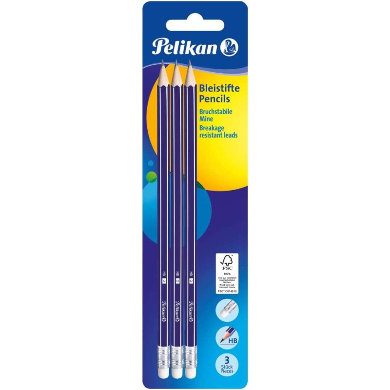 Crayons graphite Pelikan HB x3 gris Crayons graphite Pelikan HB x3 gris