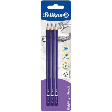 Crayons hexagonaux gris Pelikan