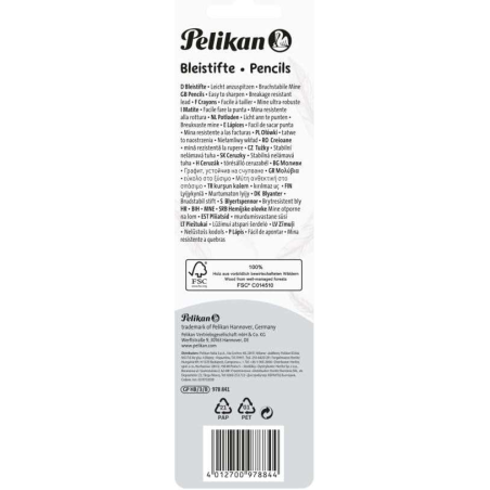 Pelikan lot de 3 crayons HB hexagonaux gris