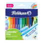 Lot de 12 feutres de couleur Pelikan Colorella Star - Pointe fine - Encre lavable - Prise en main ergonomique - Couleurs vives a