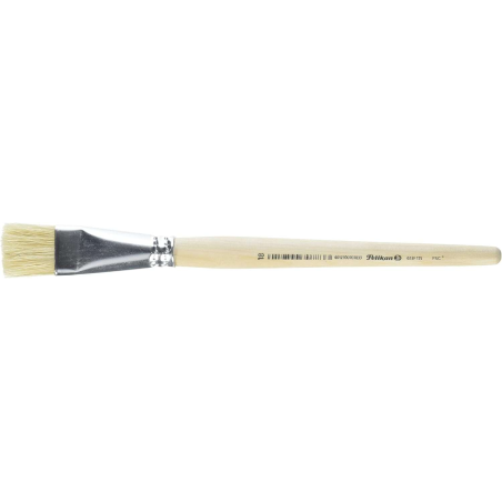 Pelikan Pinceau Série 613F N°18 - Poils Naturels - pour Couleurs Pâteuses - Huile, Acrylique et Tempera - Manche en Bois