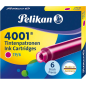 Pelikan Boite de 6 Cartouches 4001 TP/6 - Taille Standard - Couleur Rose