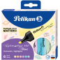 Pelikan Textmarker 490, lot de 6 marqueurs fluorescents pastel - Ergonomiques - Ne traversent pas le papier - Couleurs assorties