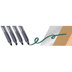 LOT de 10 Marqueur permanent Pelikan 711F - Pointe ronde épaisse en fibre - Séchage rapide - Résistant à l'eau - Noir