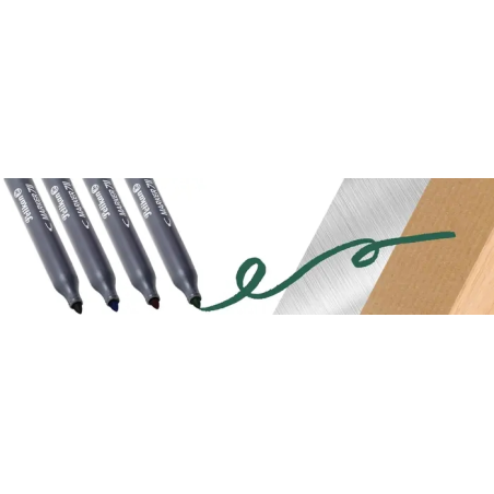 LOT de 10 Marqueur permanent Pelikan 711F - Pointe ronde épaisse en fibre - Séchage rapide - Résistant à l'eau - Noir